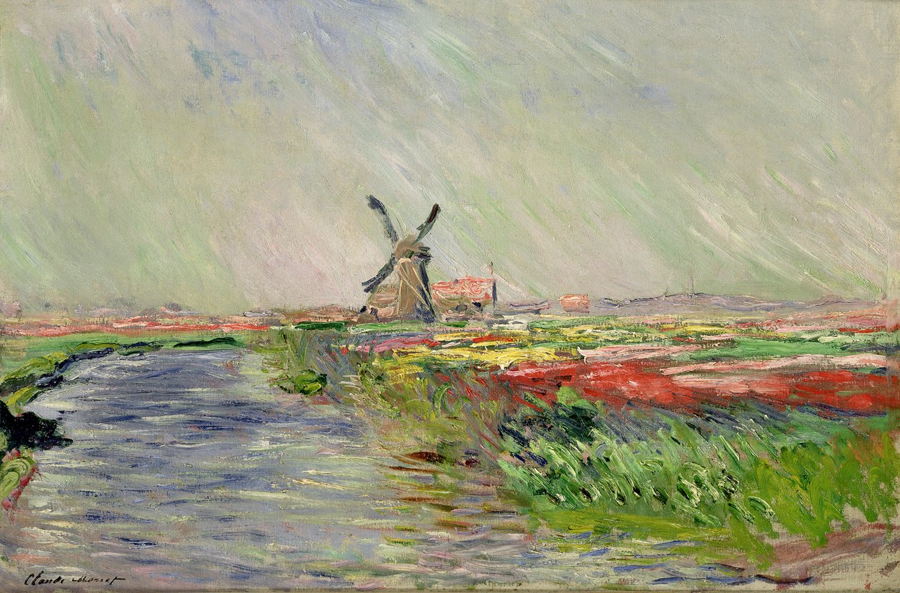 Tulipanmarken i Holland af Claude Monet