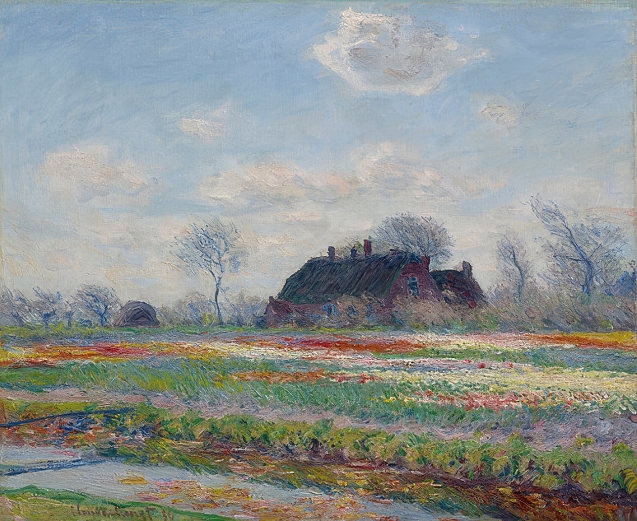 Tulipanmark i Sassenheim. 1886 af Claude Monet