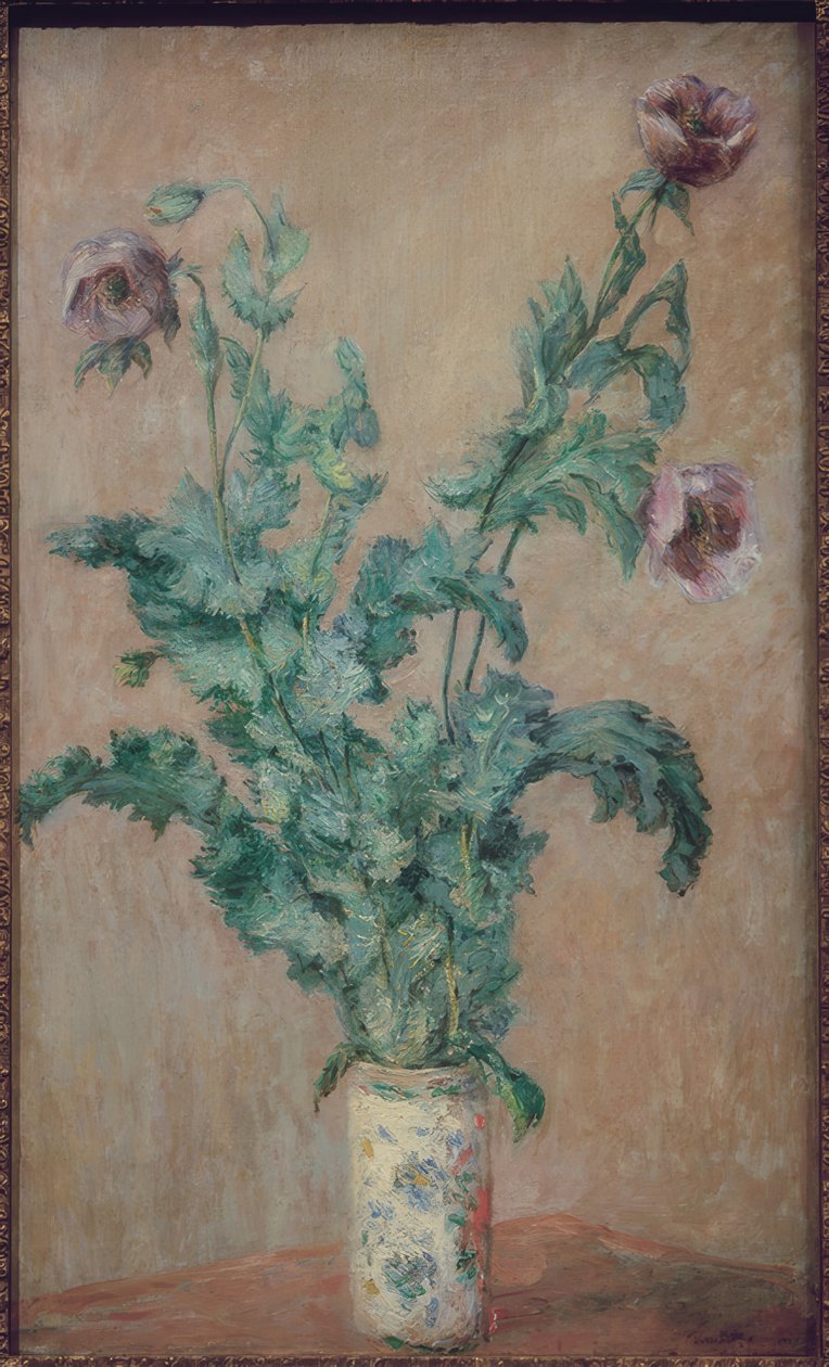 Vase af valmuer af Claude Monet