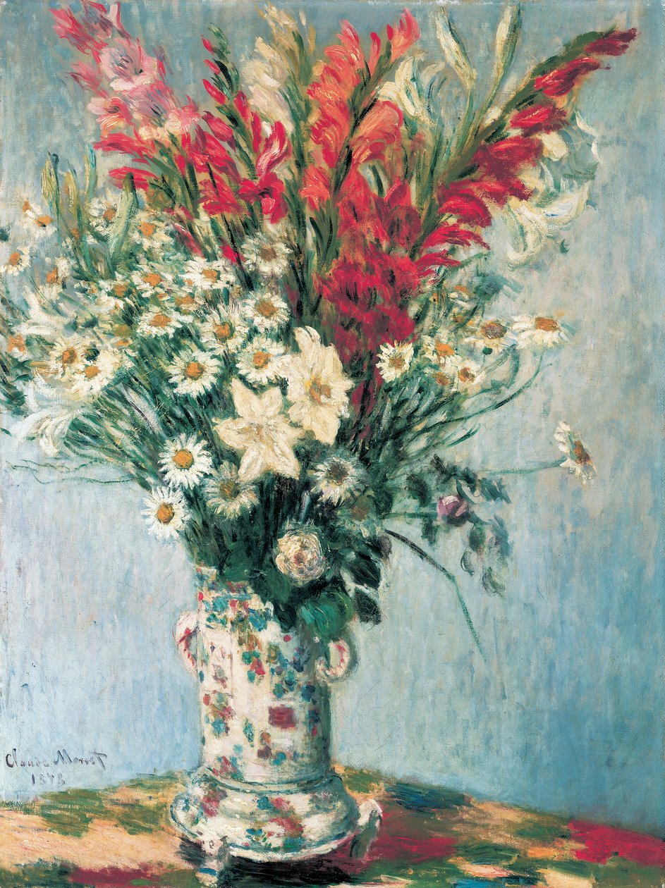 Vase med blomster, 1878 af Claude Monet