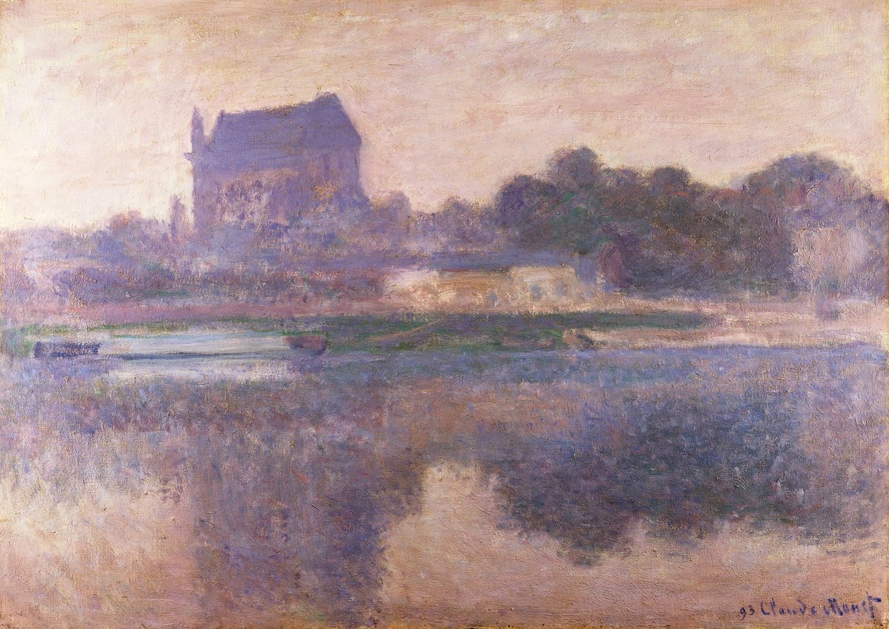 Vernon Kirke i Fog, 1893 af Claude Monet