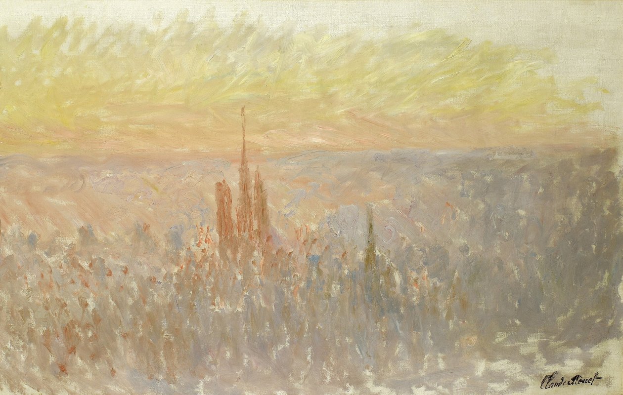 Udsigt over Rouen af Claude Monet