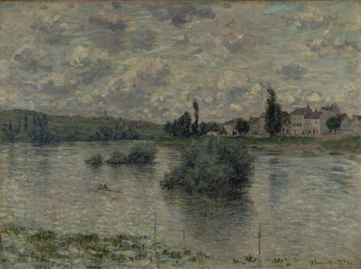 Udsigt over Seinen, Lavacourt, 1880 af Claude Monet