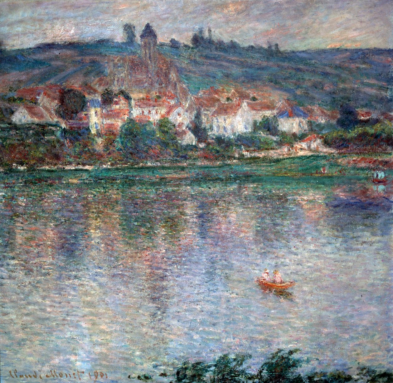 Landsbyen Vétheuil, 1901 af Claude Monet