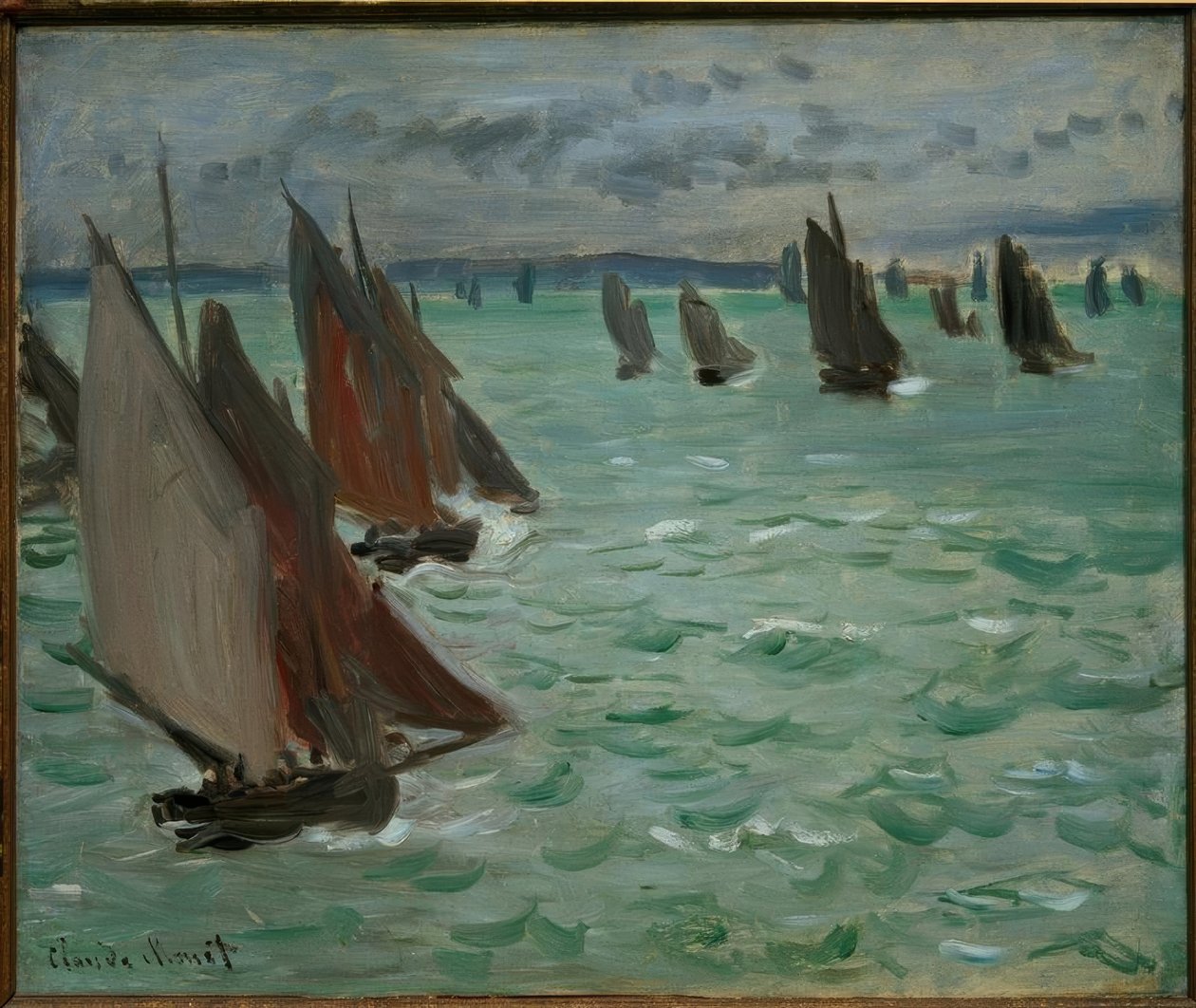 Sejlbåde på havet af Claude Monet