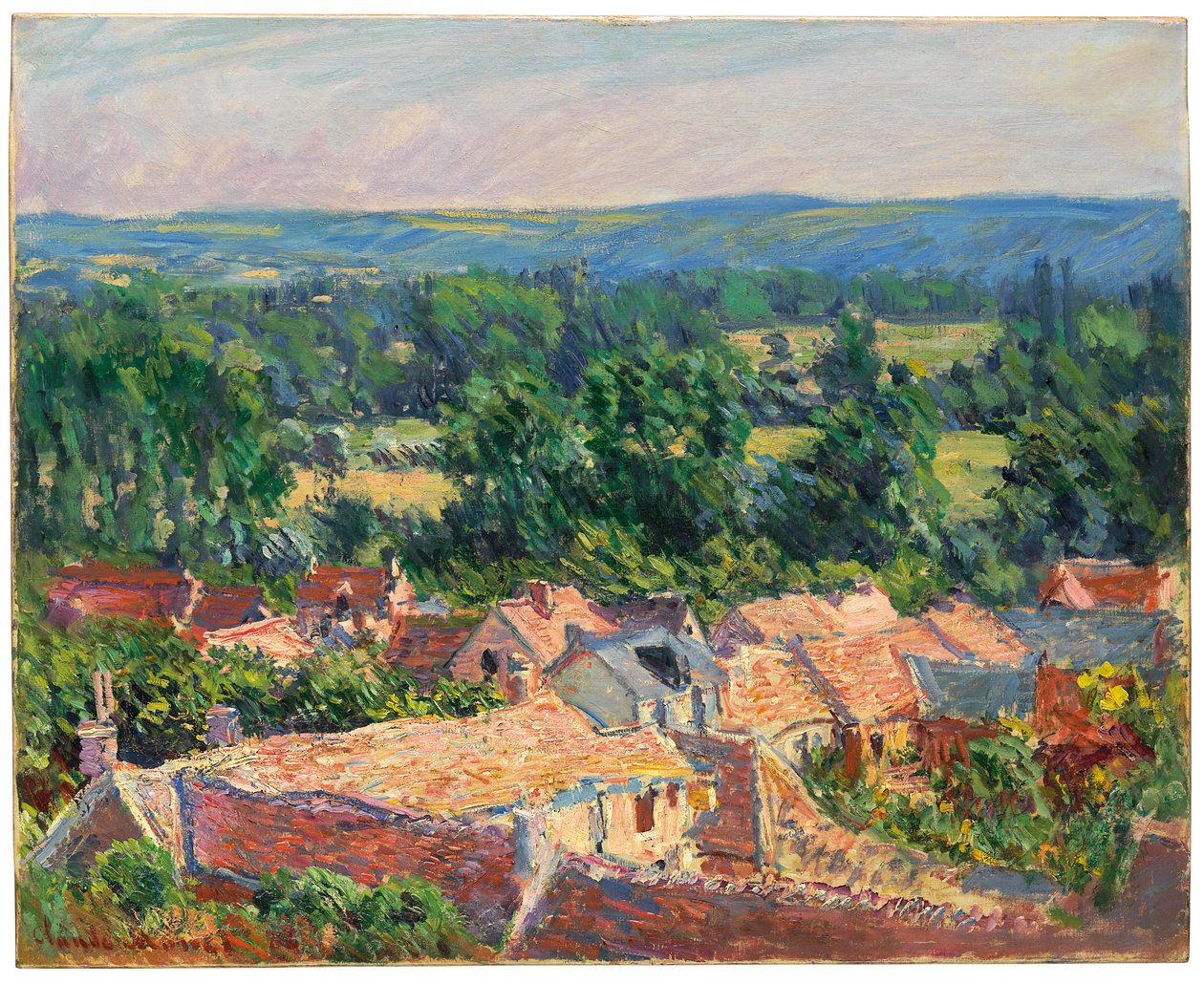 Udsigt over landsbyen Giverny, 1886 af Claude Monet