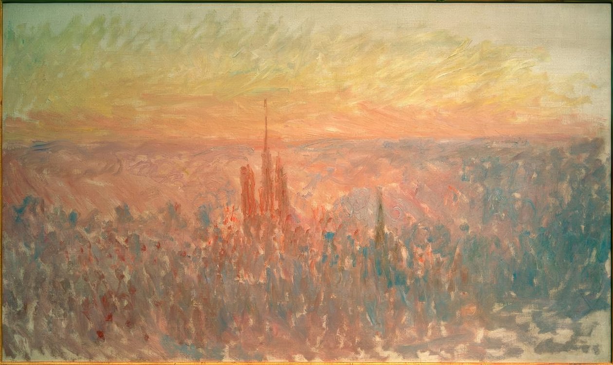 Generel udsigt over Rouen af Claude Monet
