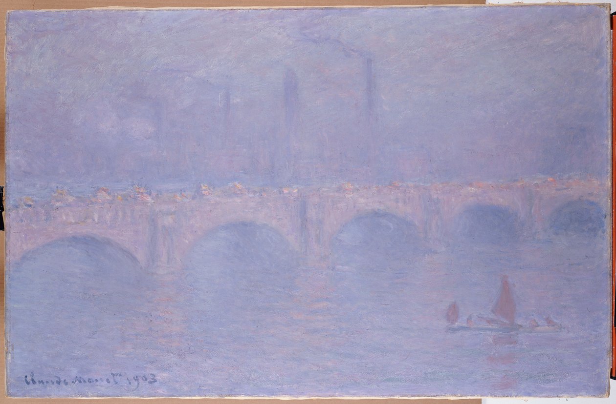 Waterloo Bridge, diset solskin af Claude Monet