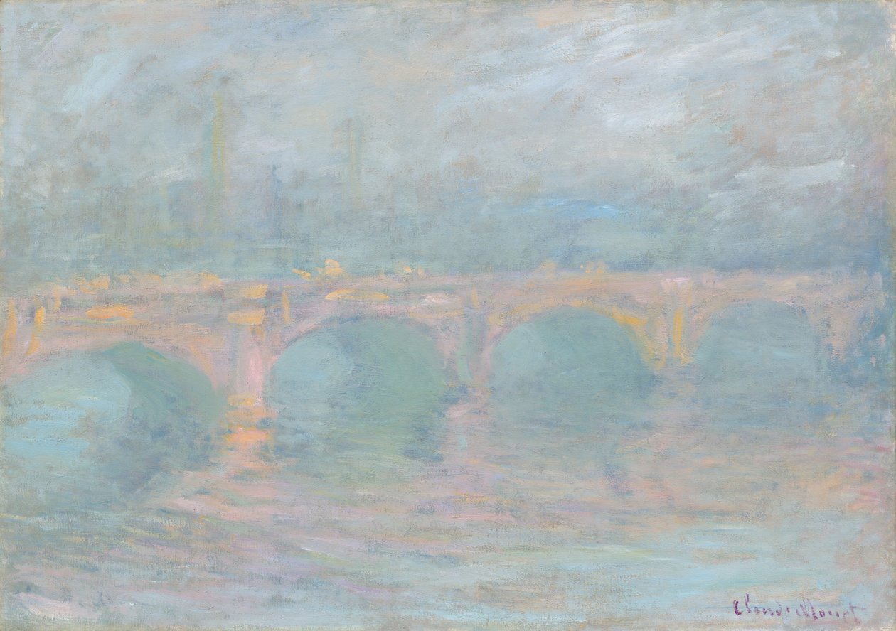 Waterloo Bridge, London, ved solnedgang, 1904. af Claude Monet