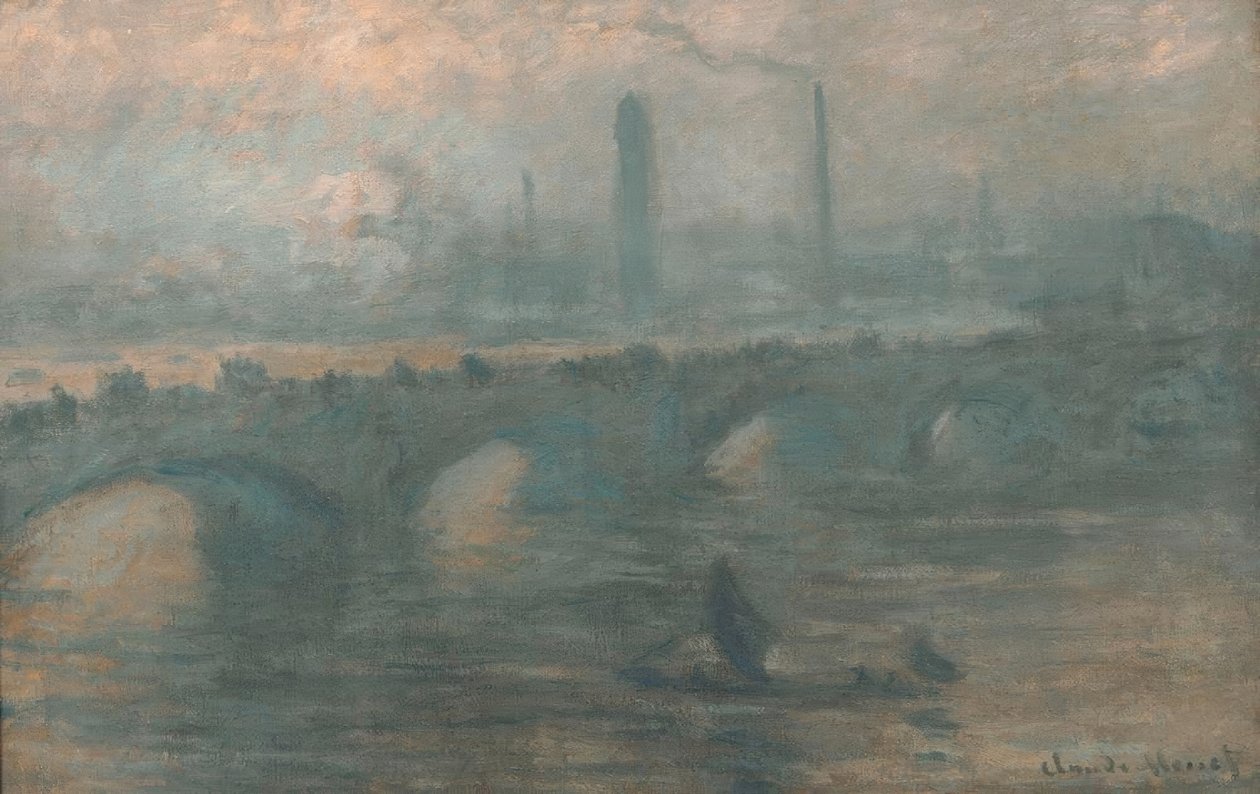 Waterloo Bridge, tåget morgen af Claude Monet