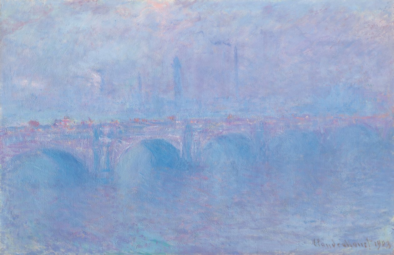 Waterloo-broen, brouillets effekt af Claude Monet