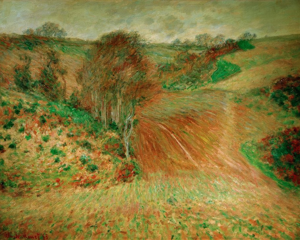 Vinterlandskab nær Etretat af Claude Monet