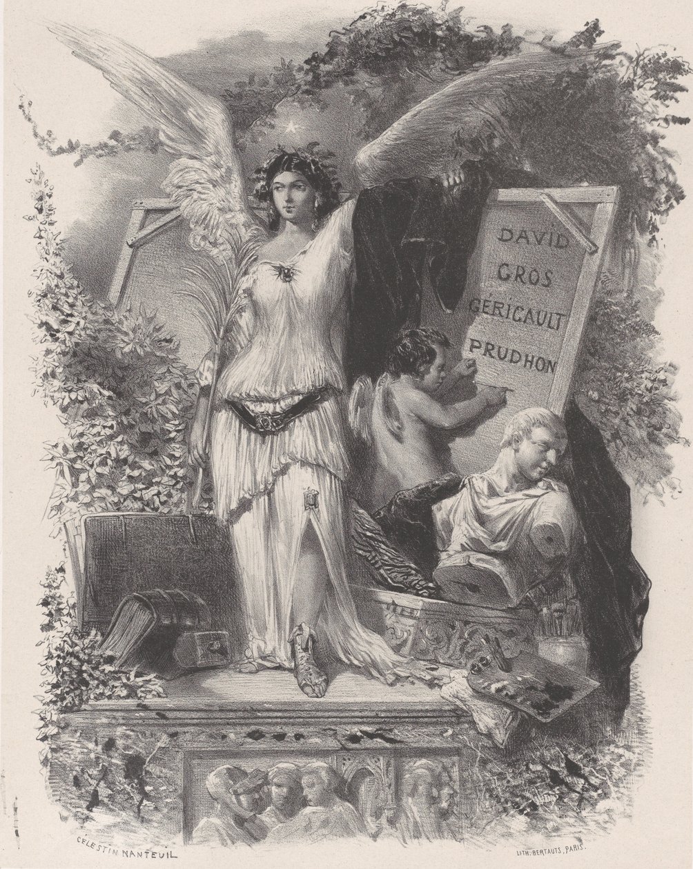 Samtidskunstnere, ca. 1847. af Célestin Nanteuil