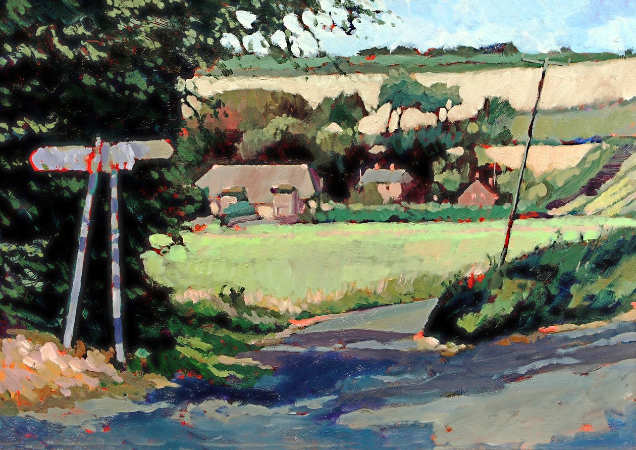 Kent Landscape Ripple, 2007 (akryl om bord) af Clive Metcalfe