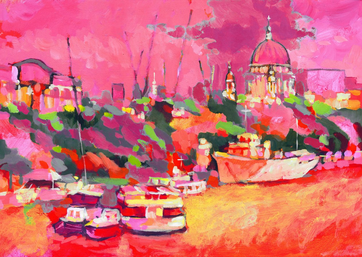 St Pauls farve, 2007 (akryl om bord) af Clive Metcalfe