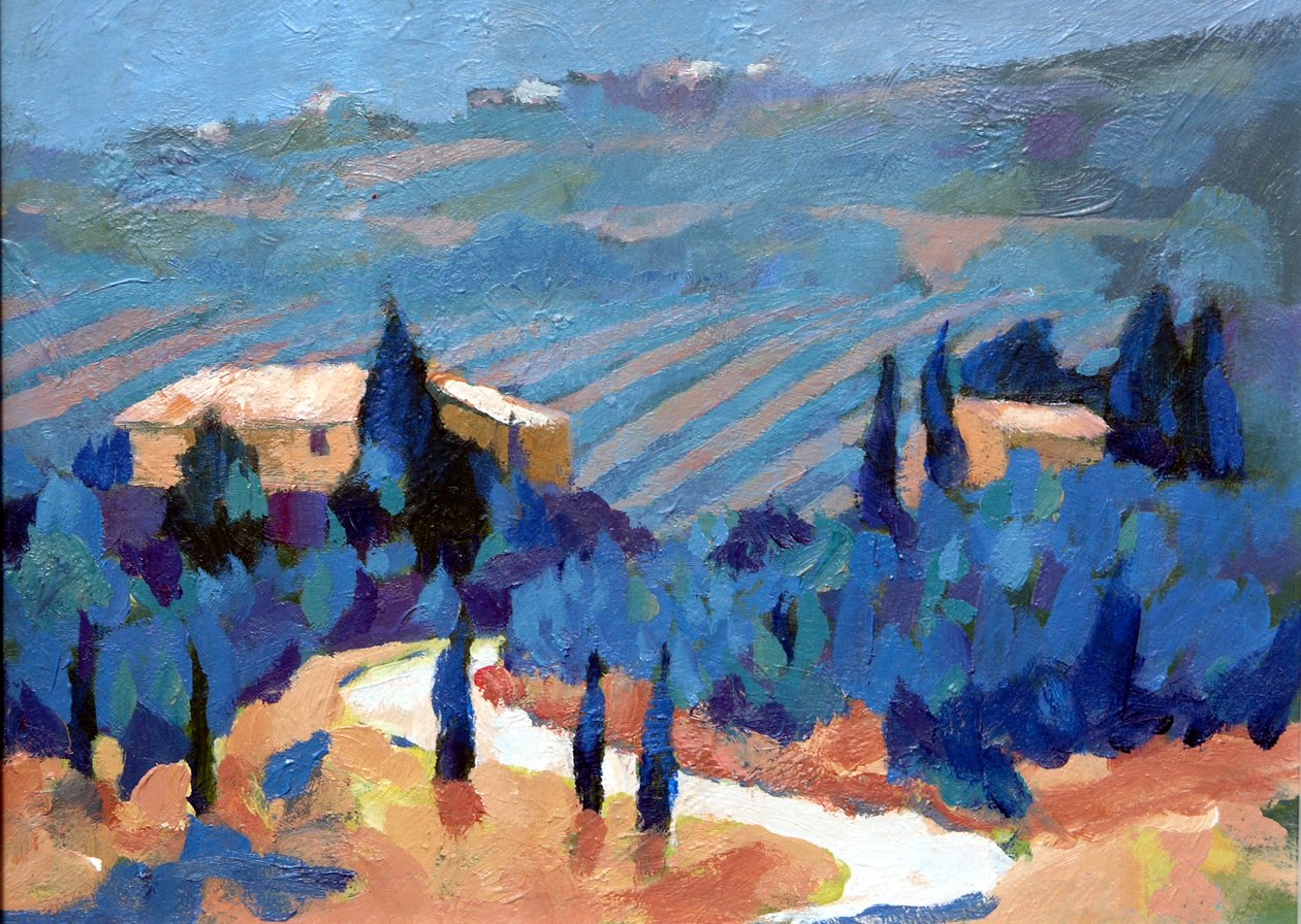 Toscana 2, 2007 (akryl om bord) af Clive Metcalfe