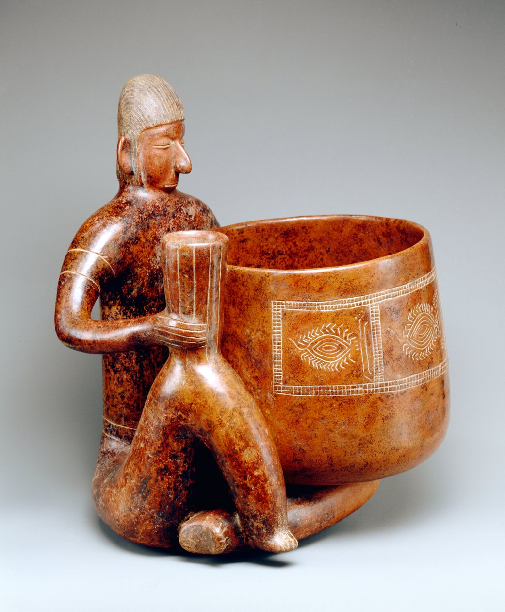 Siddende han (lertøj) af Colima Culture