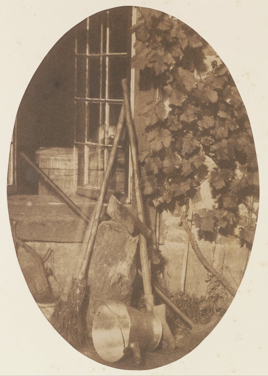 Stilleben med haveudstyr af Comte Olympe Aguado
