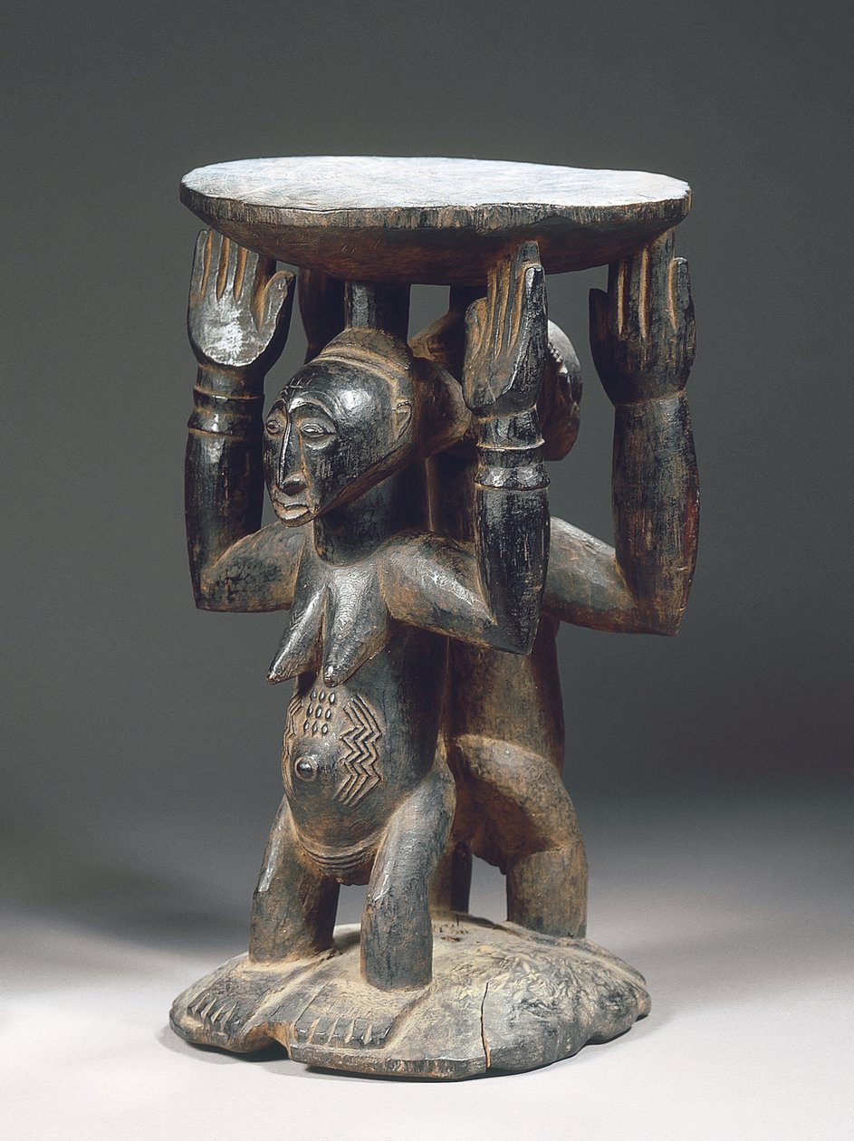 Luba Hemba skammel (træ) af Congolese Congolese