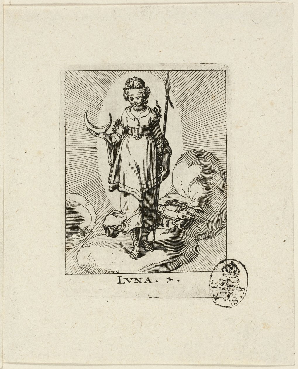 Luna, planche syv fra Der VII Planeten af Conrad Meyer