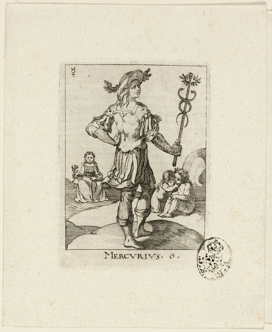 Mercurius, plade seks fra Der VII Planeten af Conrad Meyer