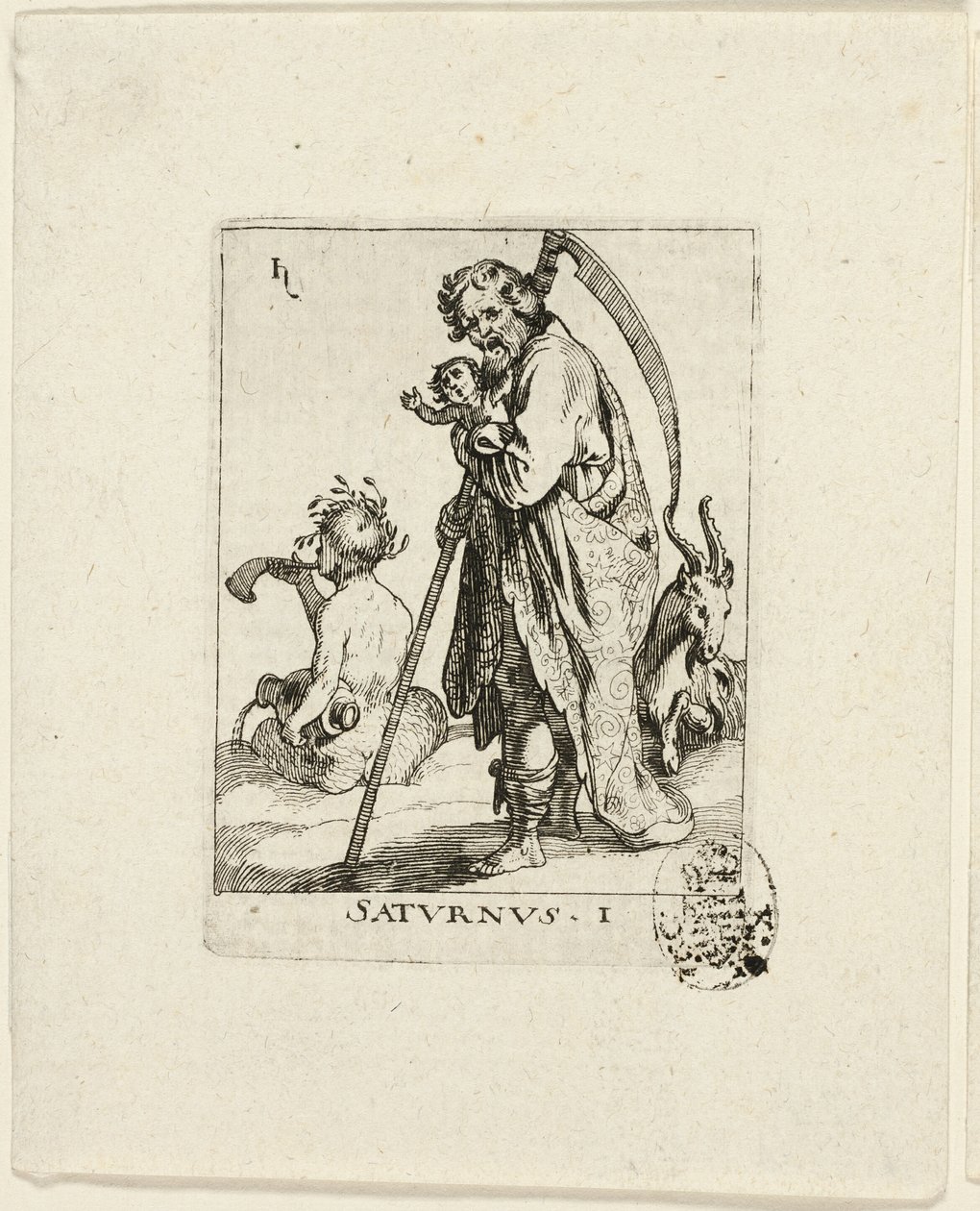 Saturnus, planche 1 fra Der VII Planeten af Conrad Meyer