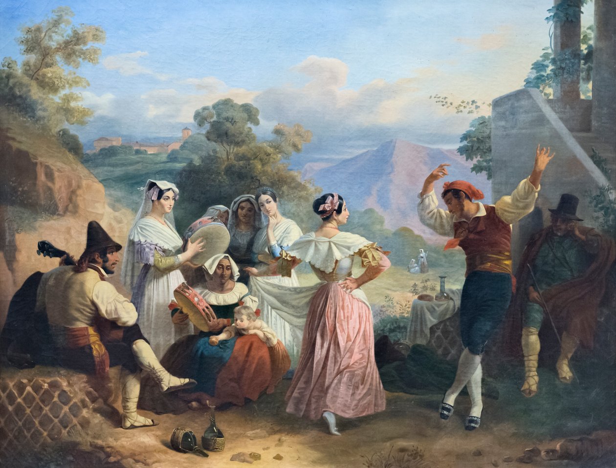 Traditionel dans (olie på lærred) af Consalvo Carelli