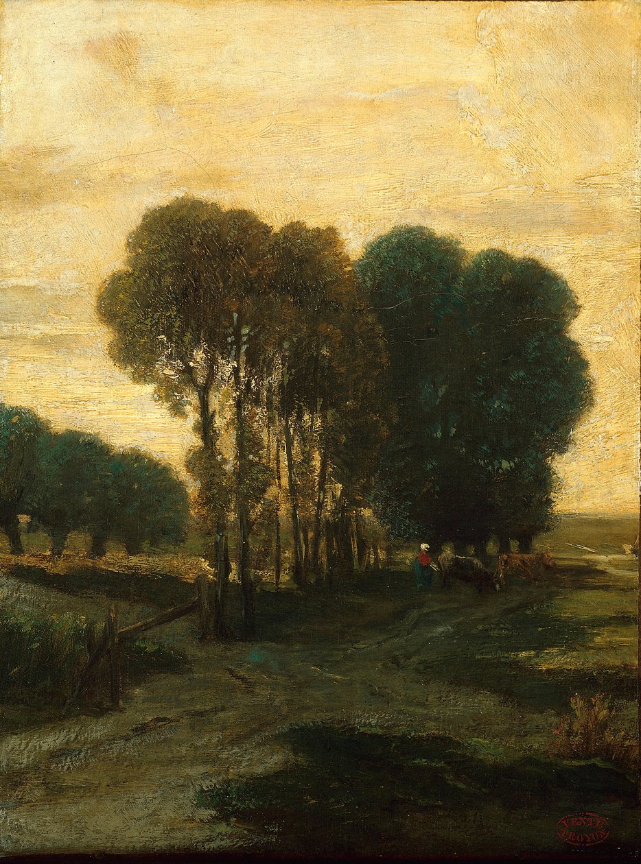 En klump af træer, ca. 1860. af Constant Troyon