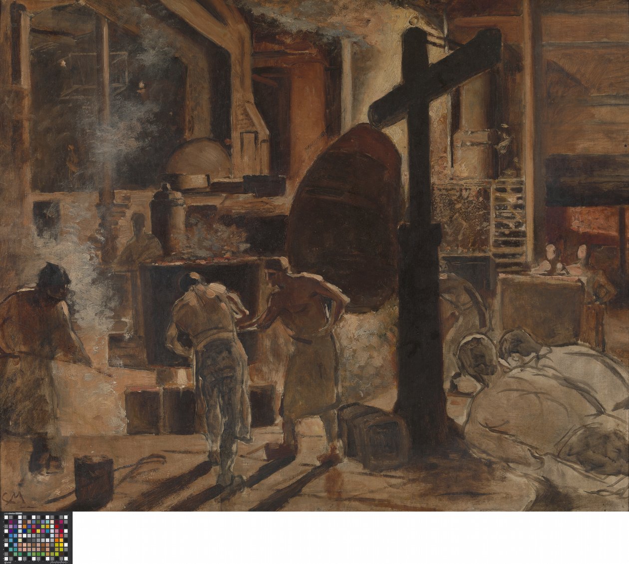 Stålværket (olie på lærred) af Constantin Emile Meunier