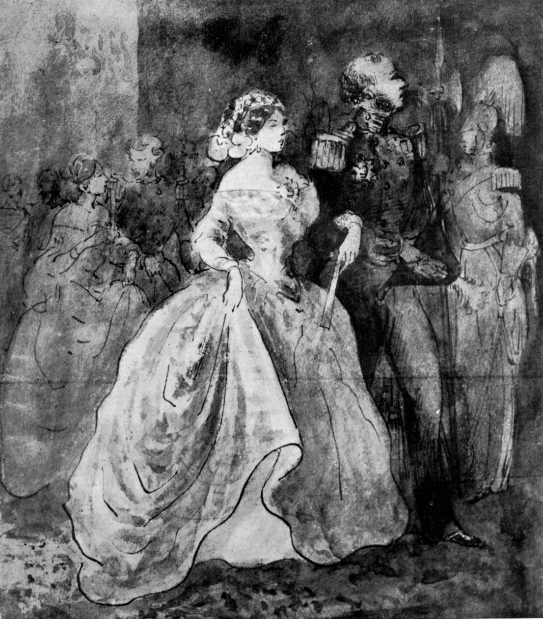 En reception ved hoffet, 1800-tallet, 1930. af Constantin Guys