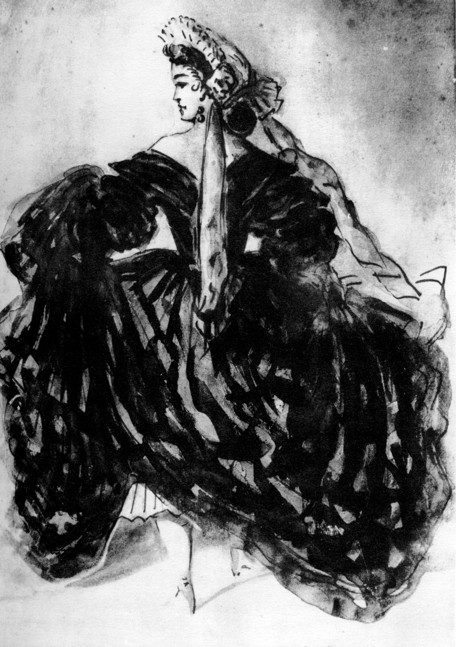 Study of a Woman, 1800-tallet, 1930. af Constantin Guys