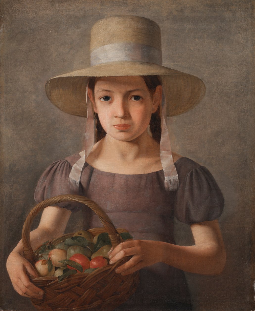 Pige med frugt i en kurv, ca. 1827 af Constantin Hansen