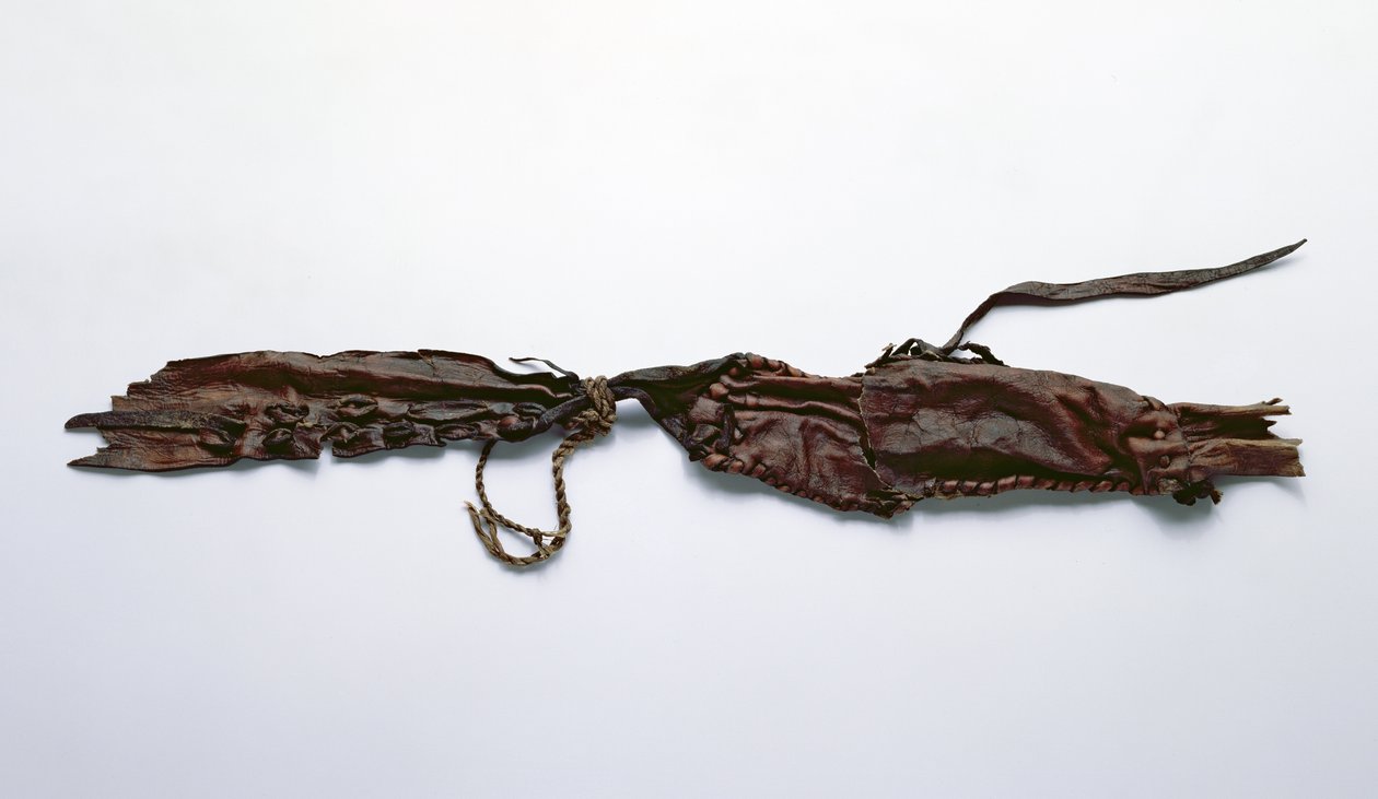 Fragment af hud fundet med Oetzi Iceman (læder) af Copper Age