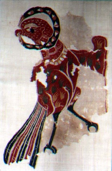 Stof med ørne (linned og uld) af Coptic