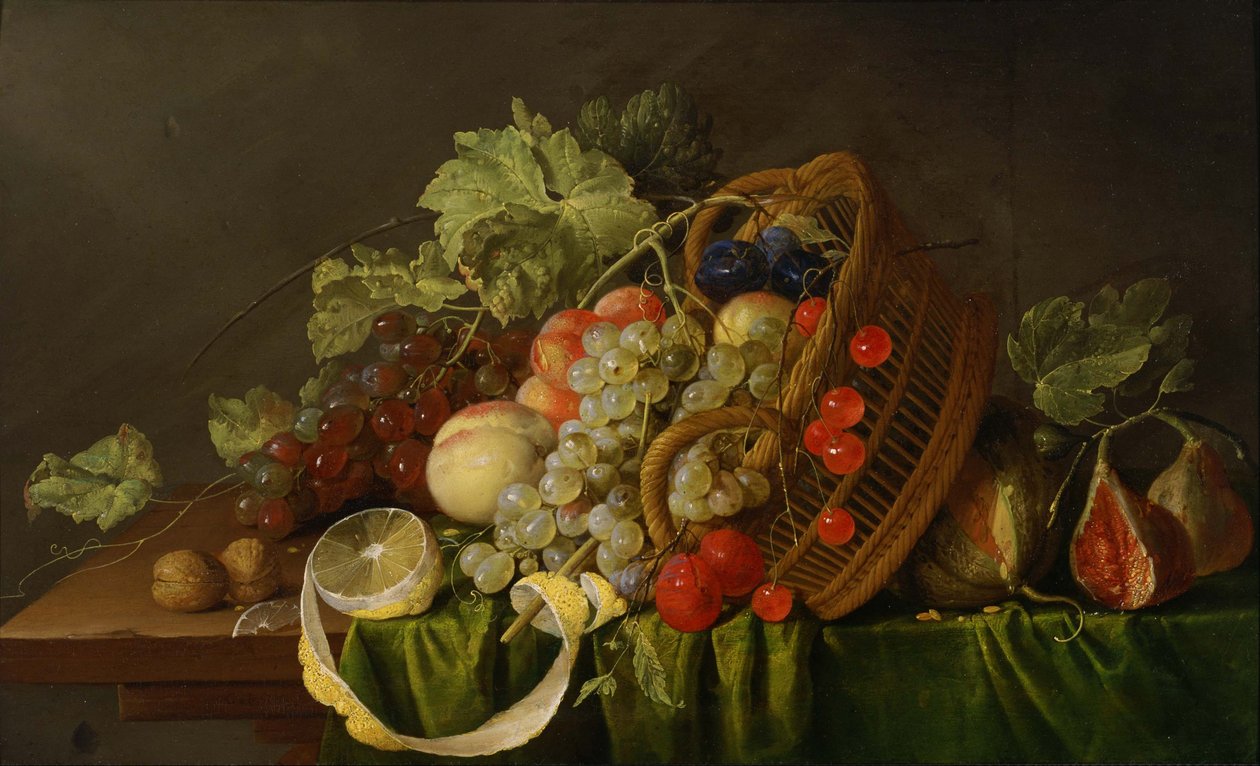 Stilleben med en frugtkurv af Cornelis de Heem