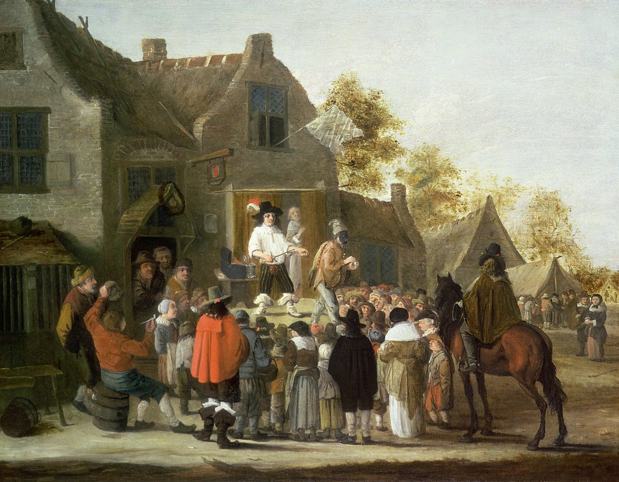 Skuespillere på en landsbymesse af Cornelis Beelt