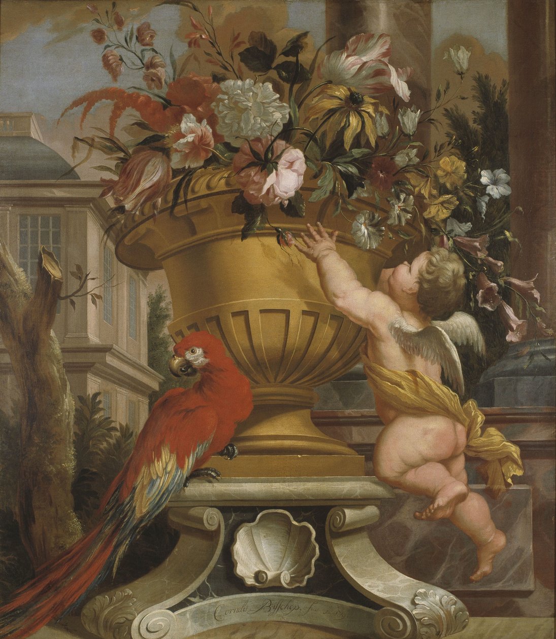 Dekorativ scene af Cornelis Bisschop