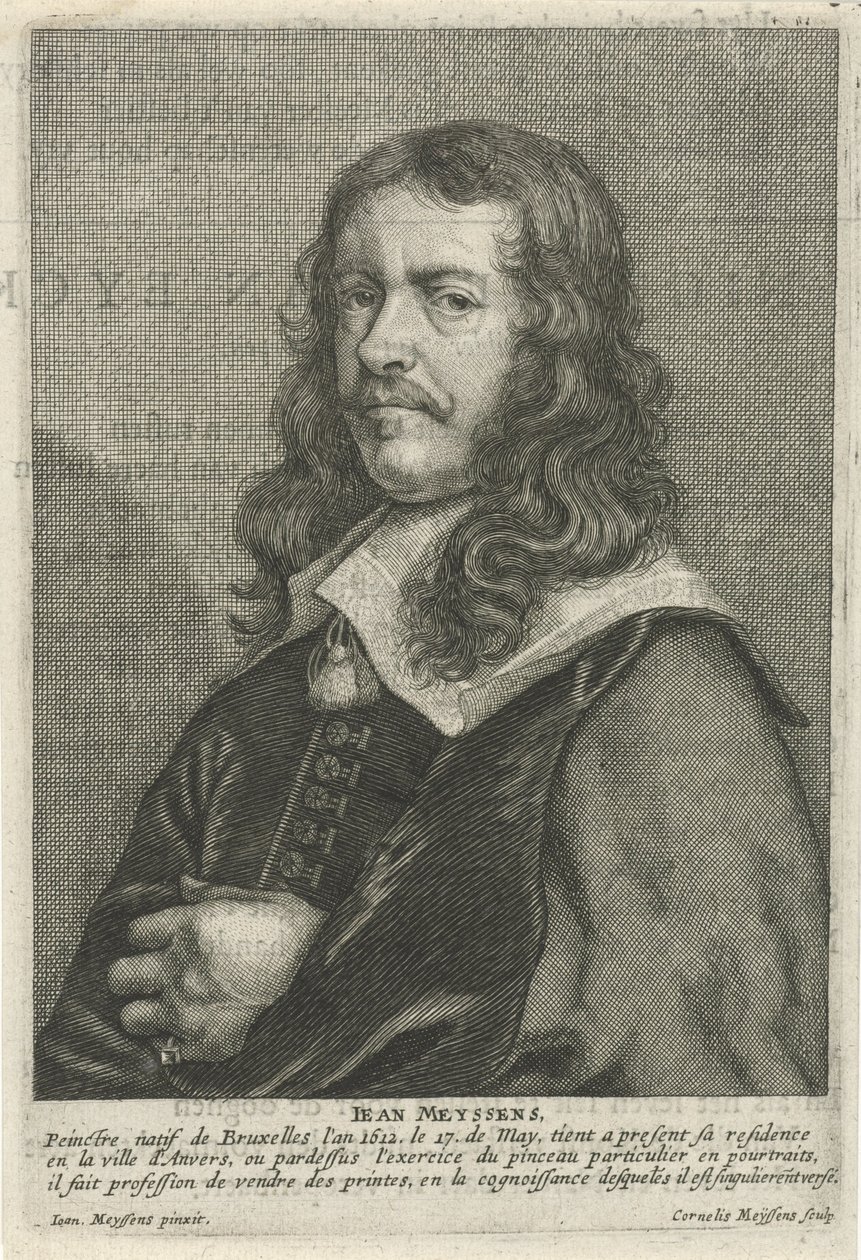 Gravering af Jan Meyssens efter et selvportræt af hans søn Cornelis af Cornelis Meyssens