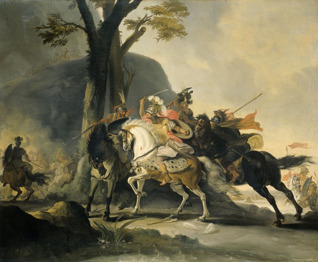 Alexander den Store i slaget ved Granicus-floden i 334 f.Kr. mod perserne, 1737 af Cornelis Troost