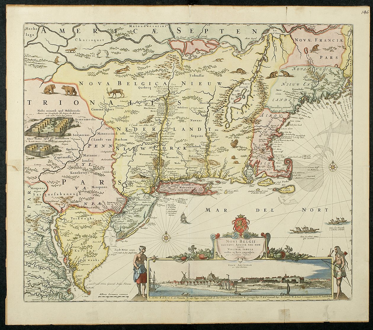 Novi Belgii, 1651 (farvelitografi) af Cornelis Visscher
