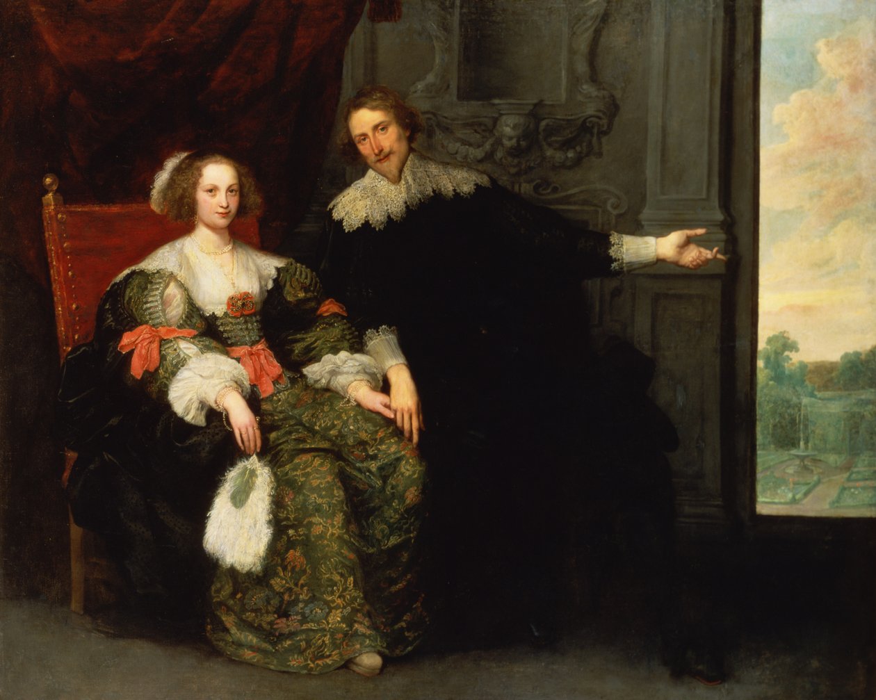 Portræt af en mand og hans kone af Cornelis de Vos