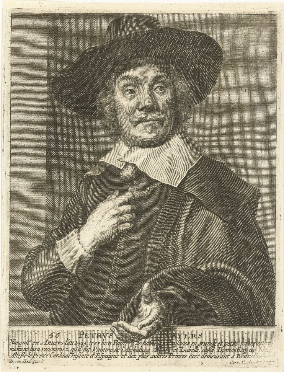 Portræt af Pieter Snayers af Cornelius van Caukercken