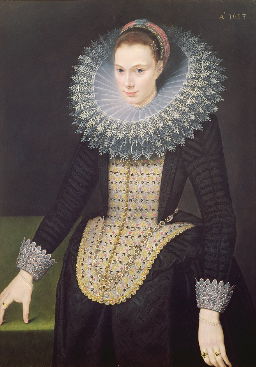 Portræt af en dame, 1613 af Cornelis van der Voort