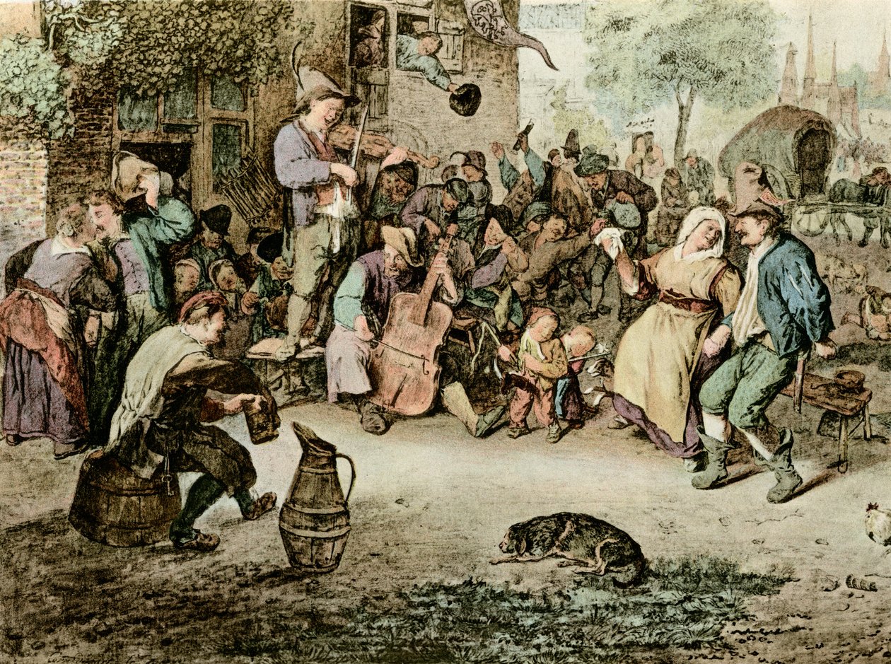 hollandsk tivoli af Cornelis Dusart
