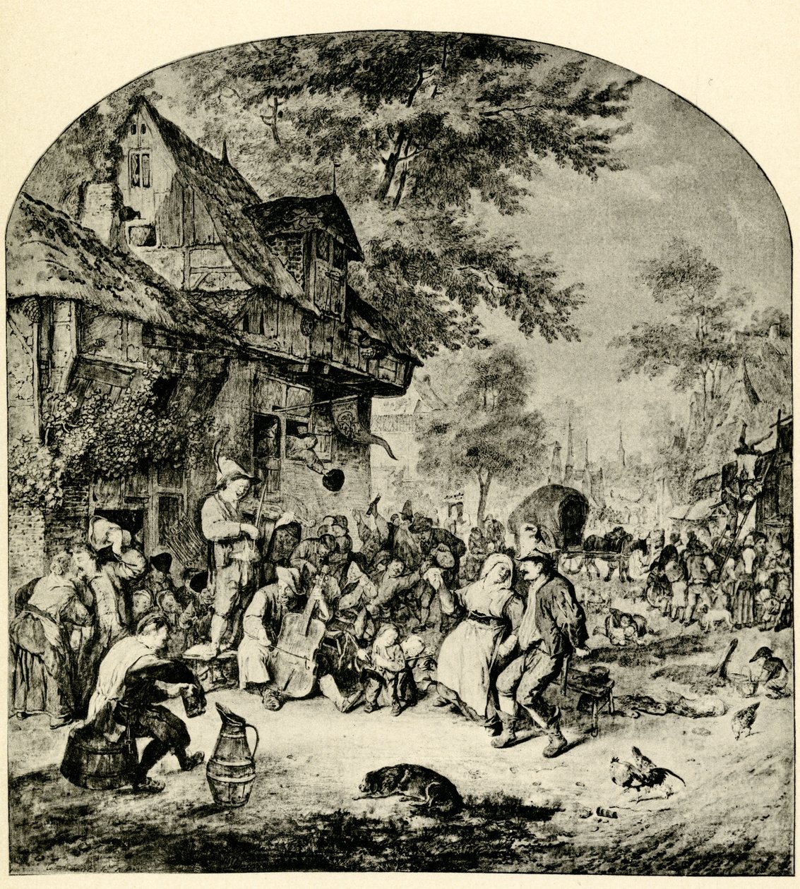 hollandsk tivoli af Cornelis Dusart