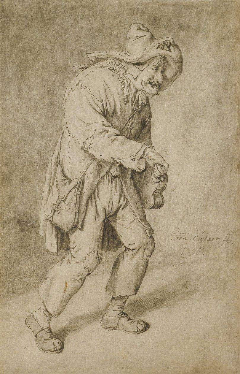 Hurdy-Gurdy Player, 1695 af Cornelis Dusart