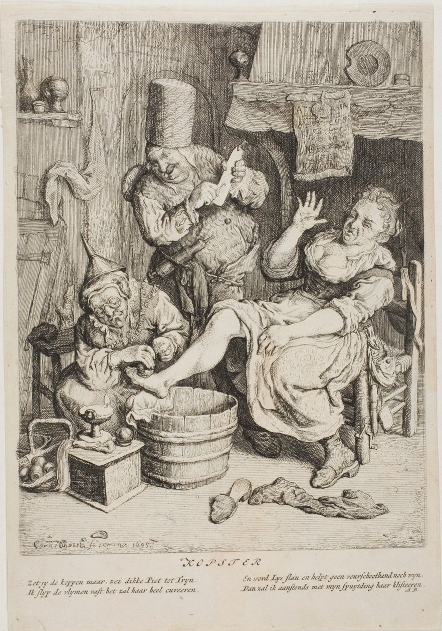 The Cupper (Kopster) af Cornelis Dusart