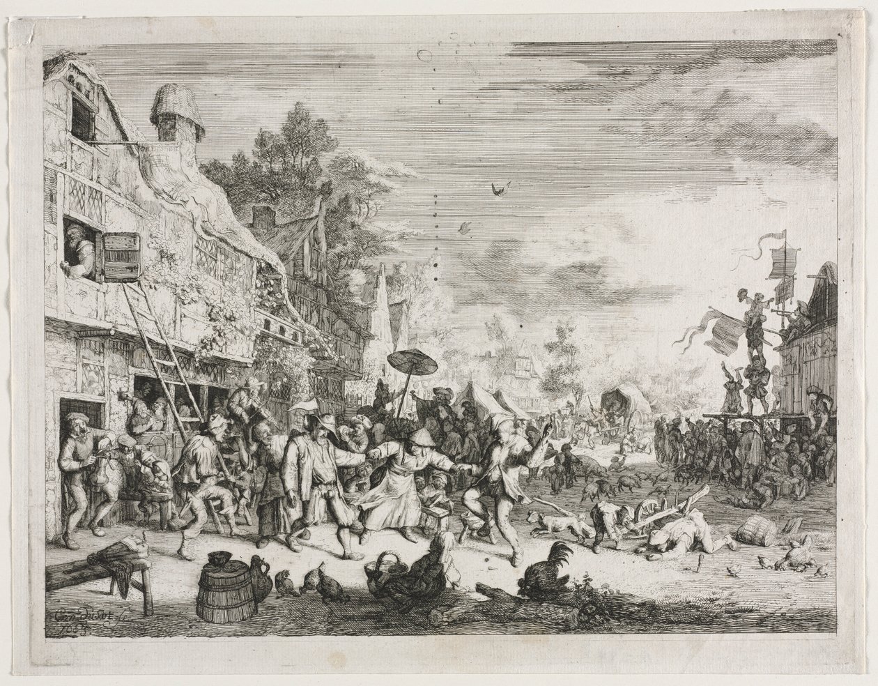 Landsbyfest. af Cornelis Dusart