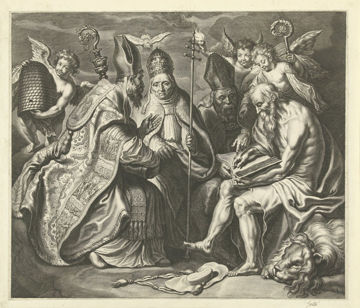 De fire kirkefædre af Cornelis Galle (I)