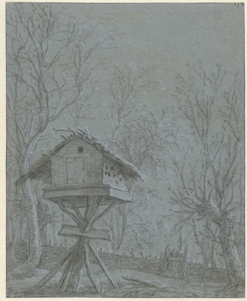 Dueslag mellem træer af Cornelis Saftleven (possibly)